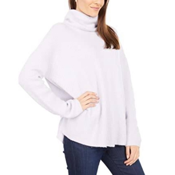 SPLENDID Funnel Neck Heathered Sweater In Snowy Fig NWT - Picture 3 of 7